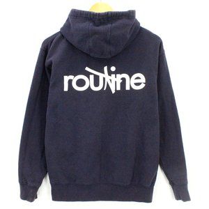 Routine Hoodie Sweatshirt Women's Activewear Blue Navy Pullover Drawstrings S